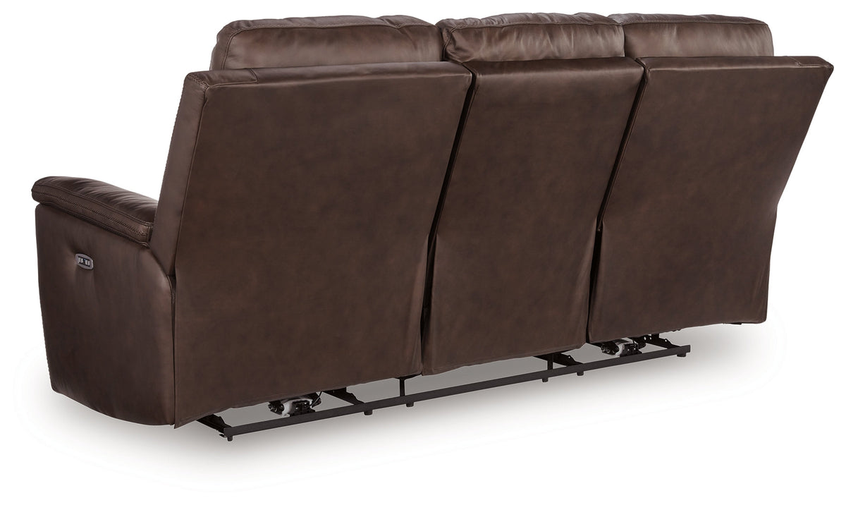 Bleckley Espresso Power Recliner Sofa with Adjustable Headrest