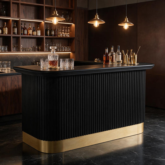 Prohibition Series 84" Cocktail Bar - Black