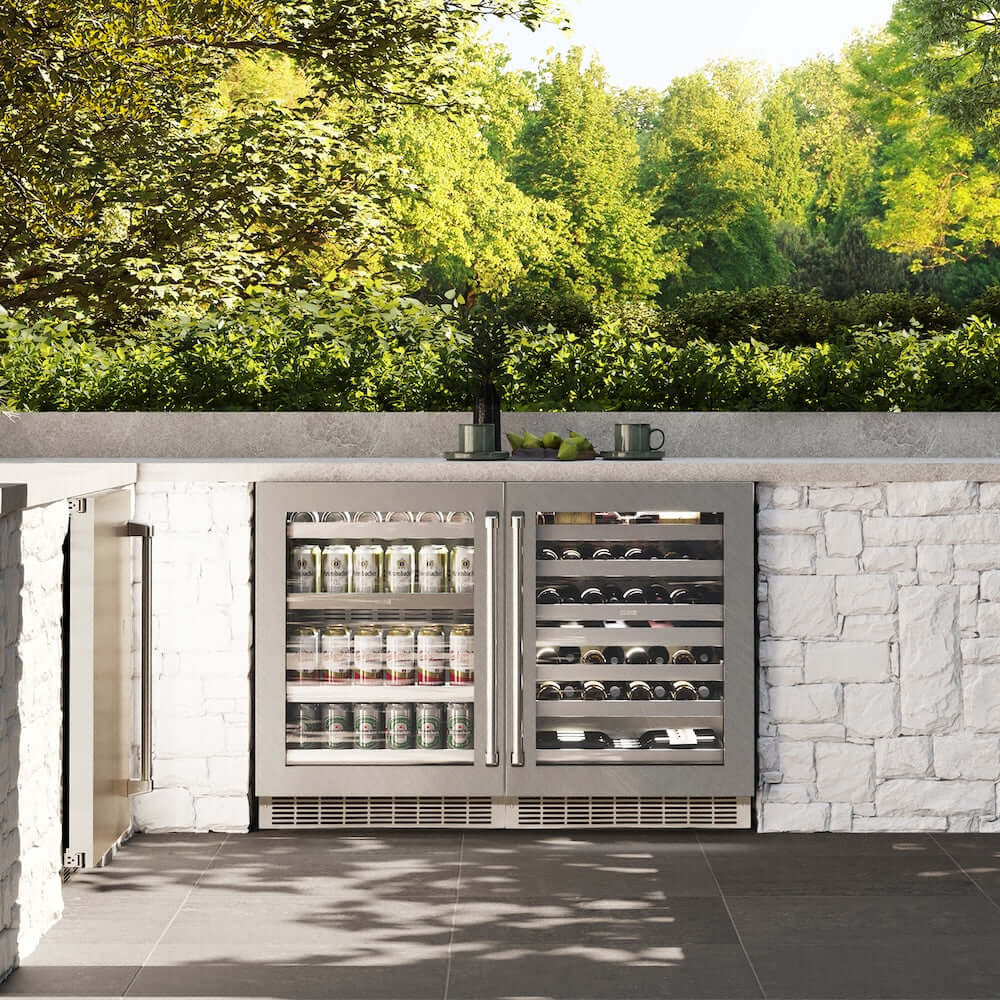 ZLINE 24" Touchstone 151 Can Beverage Fridge DuraSnow® Stainless Steel Glass Door RBSO-SN-24