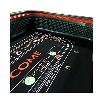 12FT Casino Style Craps Table With Full Drink Rail And Cushion Rim Cover