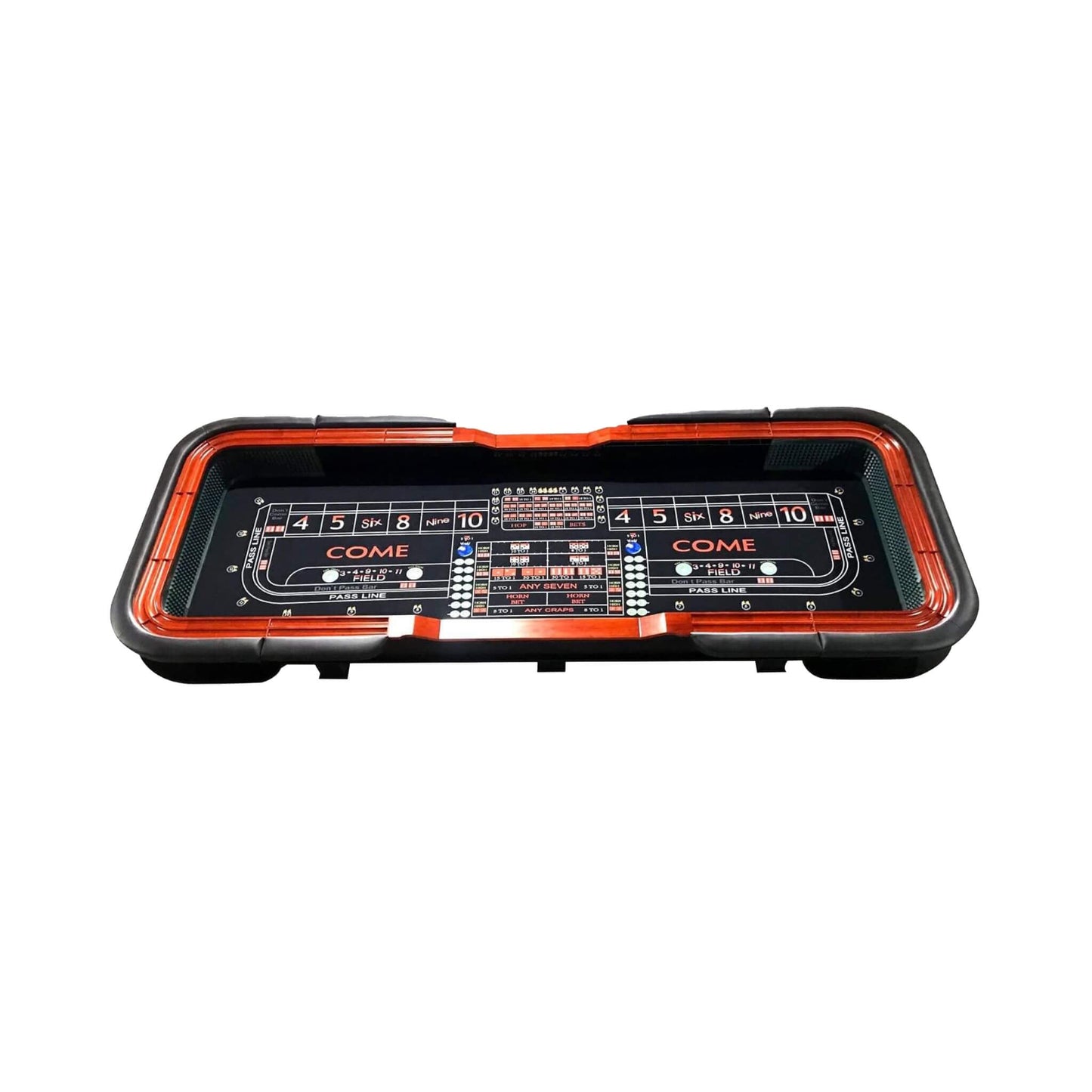 12FT Casino Style Craps Table With Full Drink Rail And Cushion Rim Cover