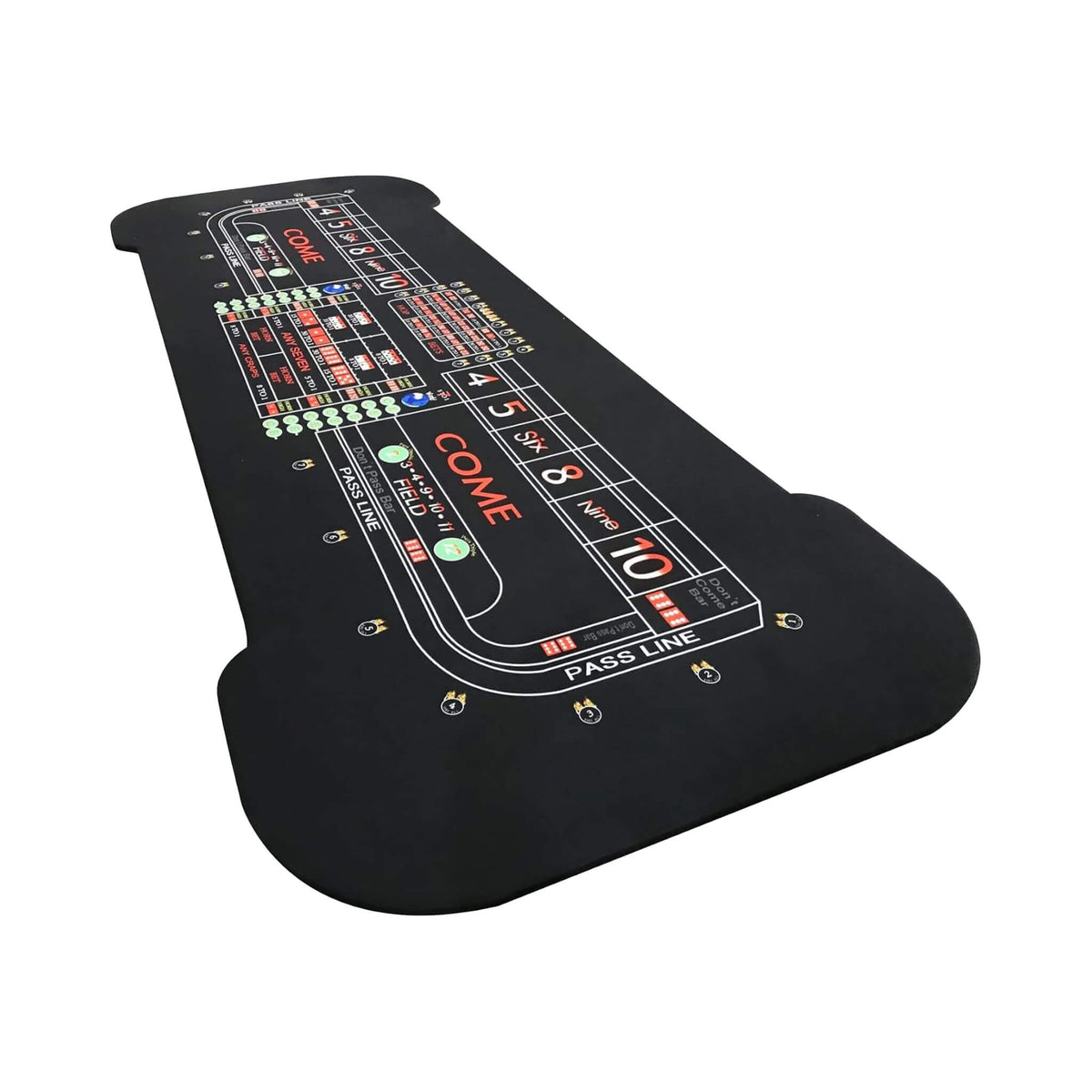 12FT Casino Style Craps Table With Full Drink Rail And Cushion Rim Cover