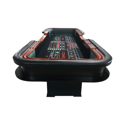 12FT Casino Style Craps Table With Full Drink Rail And Cushion Rim Cover