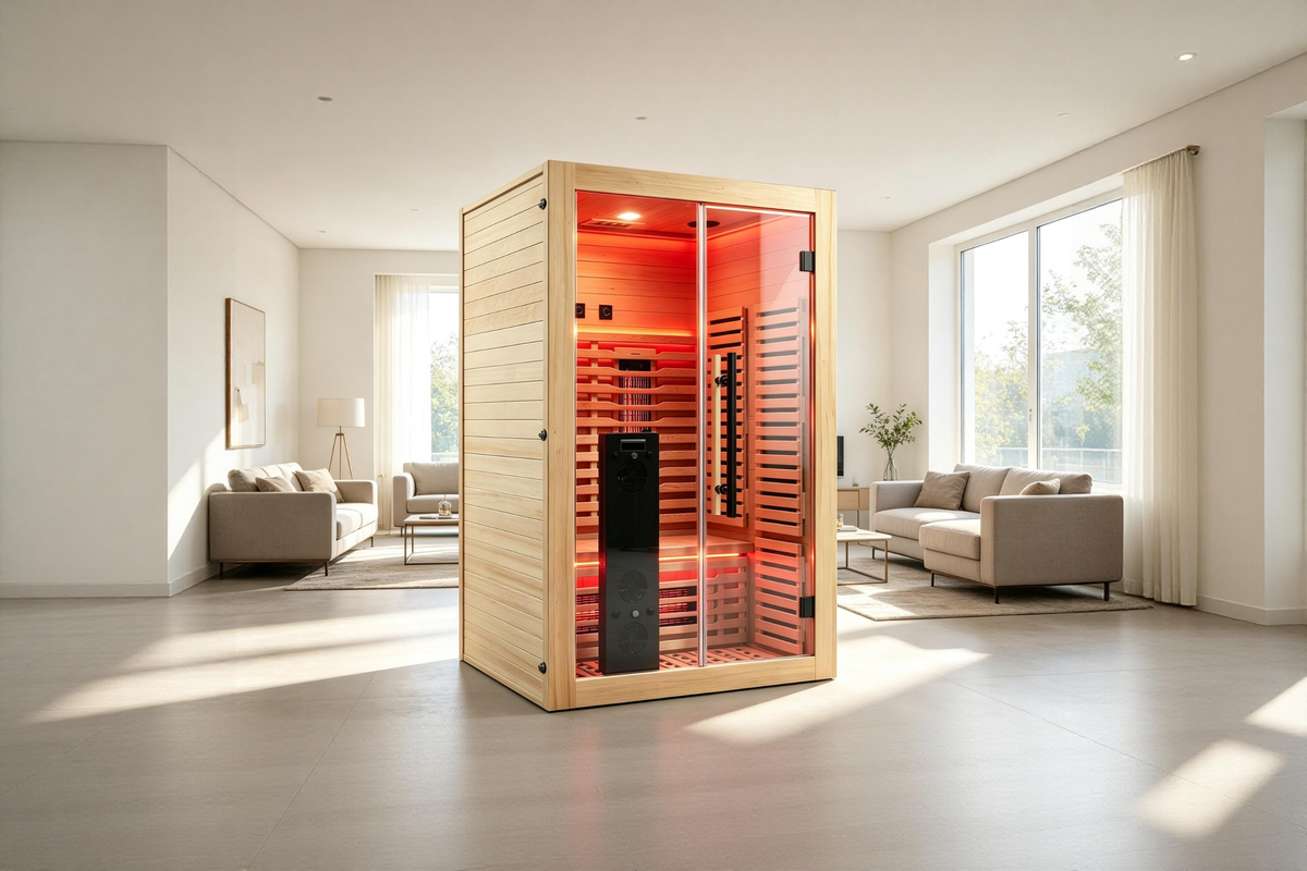 Blisspod I Venetian RED I All-In-One - Full Spectrum + Red Light Therapy I Indoor Premium Sauna I 2 Person