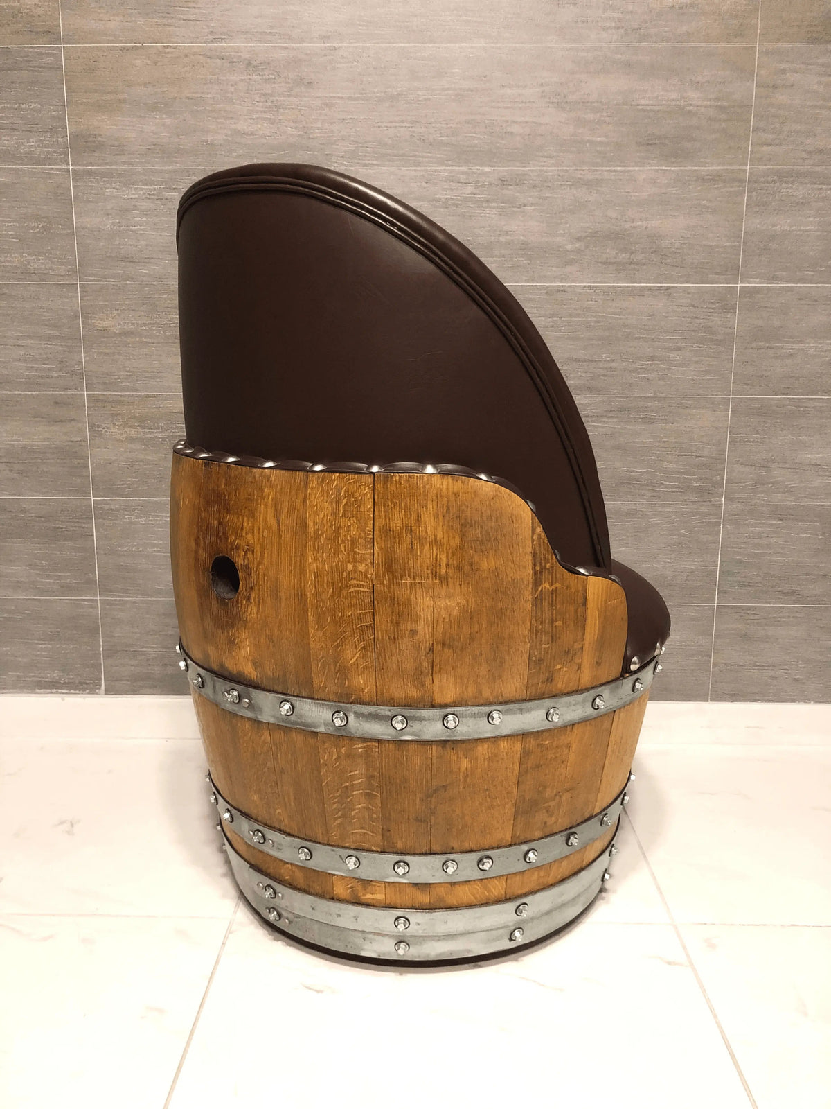 Whiskey & Wine Barrel Half-Barrel Table Set — 2 Chairs Pub Set
