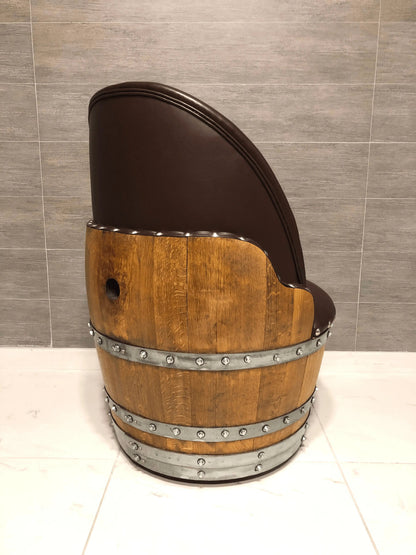 Whiskey & Wine Barrel Half-Barrel Table Set — 2 Chairs Pub Set