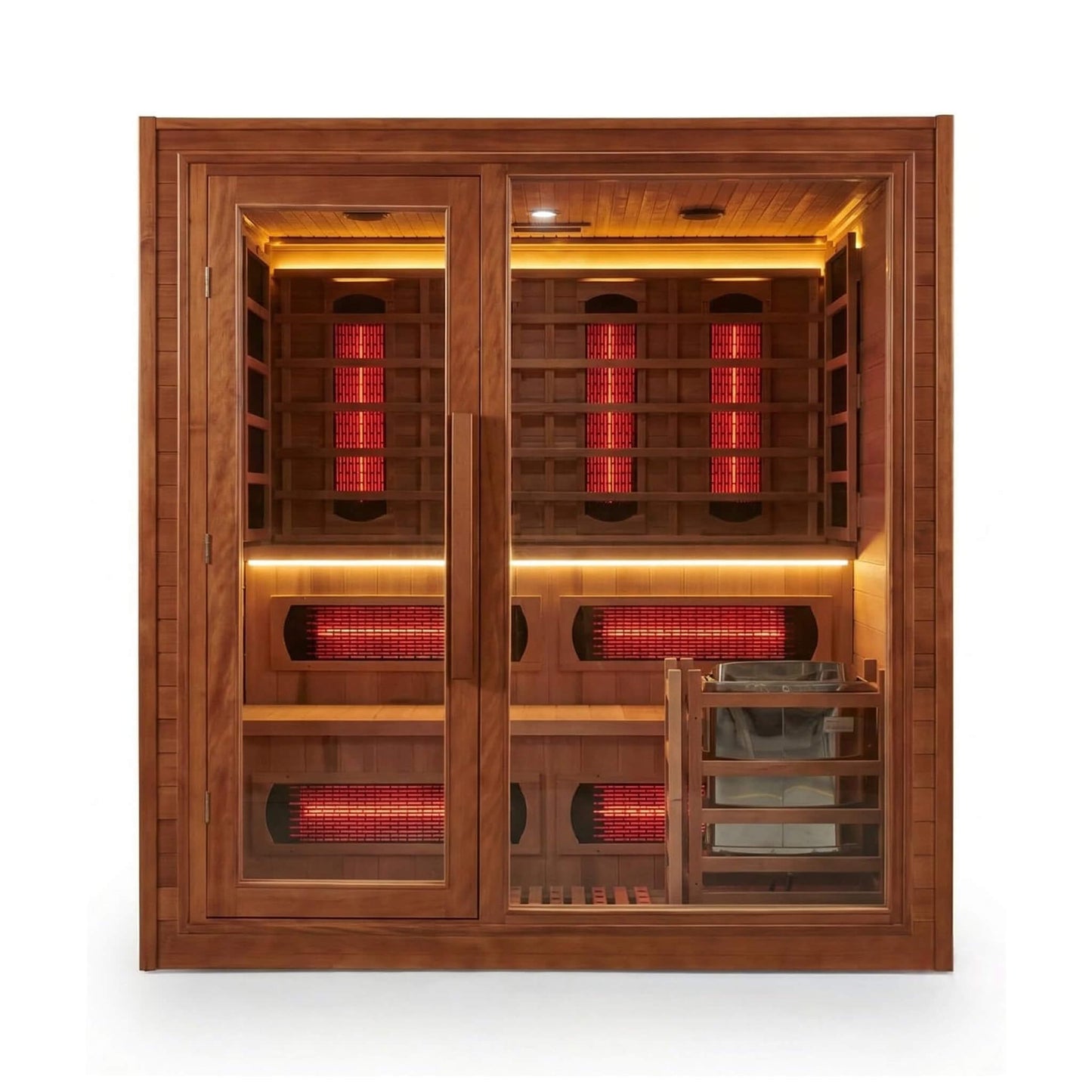 Rövia Elvaria 4-Person Indoor Canadian Red Cedar Infrared And Steam Sauna With 6KW Harvia Heater [Made-To-Order] )