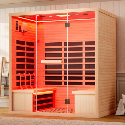 Thermora Seville 4-Person Low EMF Canadian Hemlock Infrared Sauna With Bluetooth