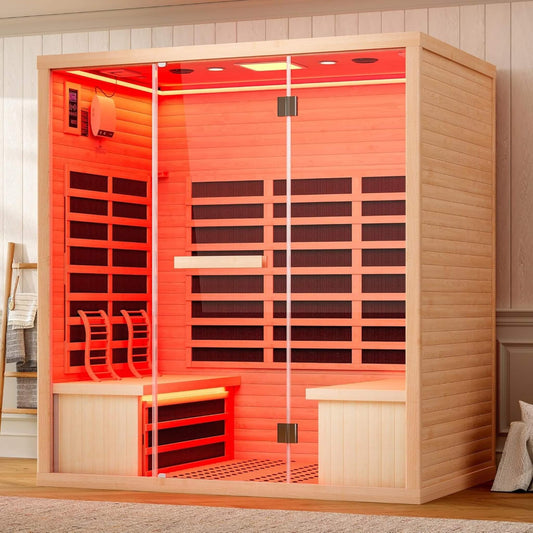 Thermora Seville 4-Person Low EMF Canadian Hemlock Infrared Sauna With Bluetooth