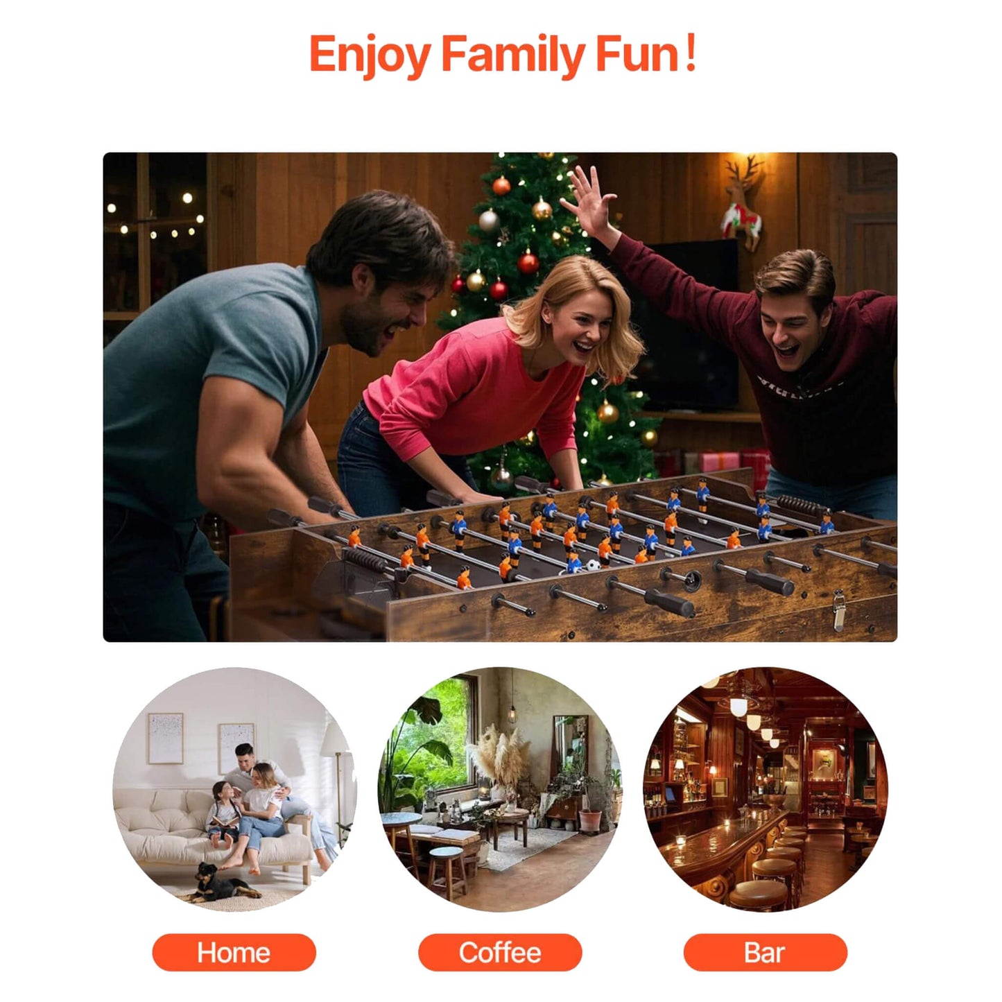 54-Inch 3-In-1 Air Hockey, Ping Pong And Foosball Table Combo