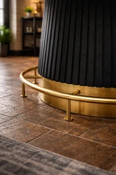 Brass Footrail  60" Table Black