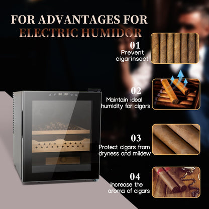 50L Cigar Humidor with 3-IN-1 Cooling, Heating & Humidity Control, 250 Counts Capacity Cigar Humidor Humidifiers with Constant Temperature Controller