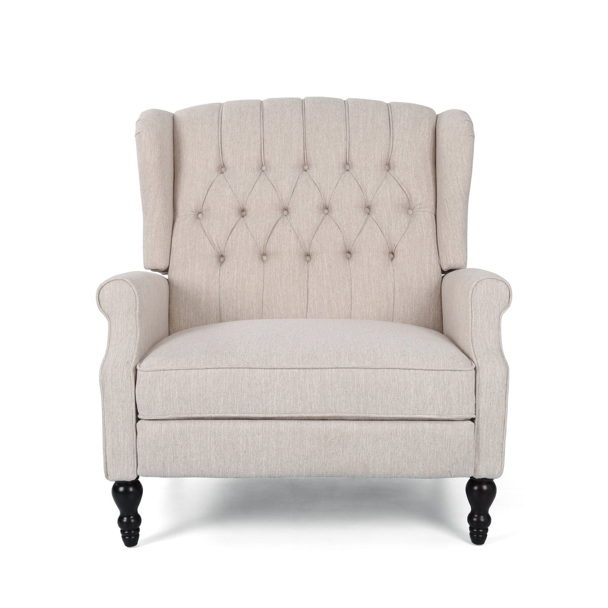Push Back Recliner Chair Fabric Lounge Armchair Pushback Recliner with Rivet Decoration Wingback Single Sofa Chair with Padded Seat for Living Room, Bedroom 33.25D x 37.75W x 42.5H in