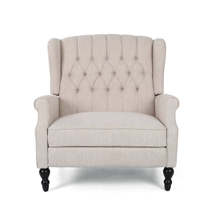 Push Back Recliner Chair Fabric Lounge Armchair Pushback Recliner with Rivet Decoration Wingback Single Sofa Chair with Padded Seat for Living Room, Bedroom 33.25D x 37.75W x 42.5H in
