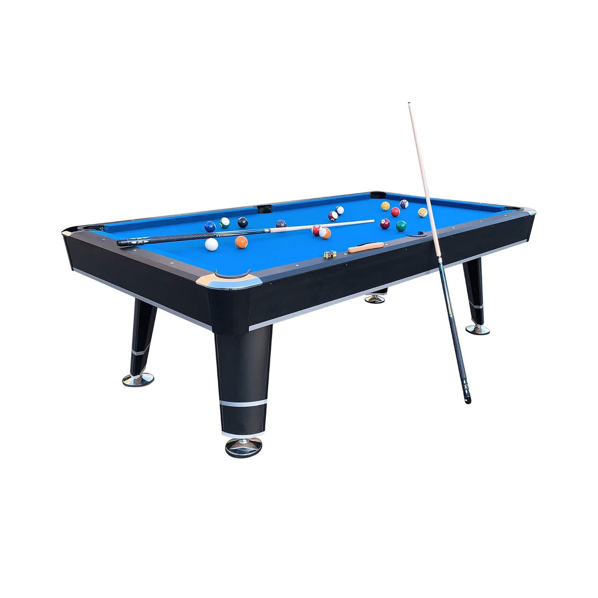 8-Foot Professional Blue Billiard Pool Table With Cues And Balls