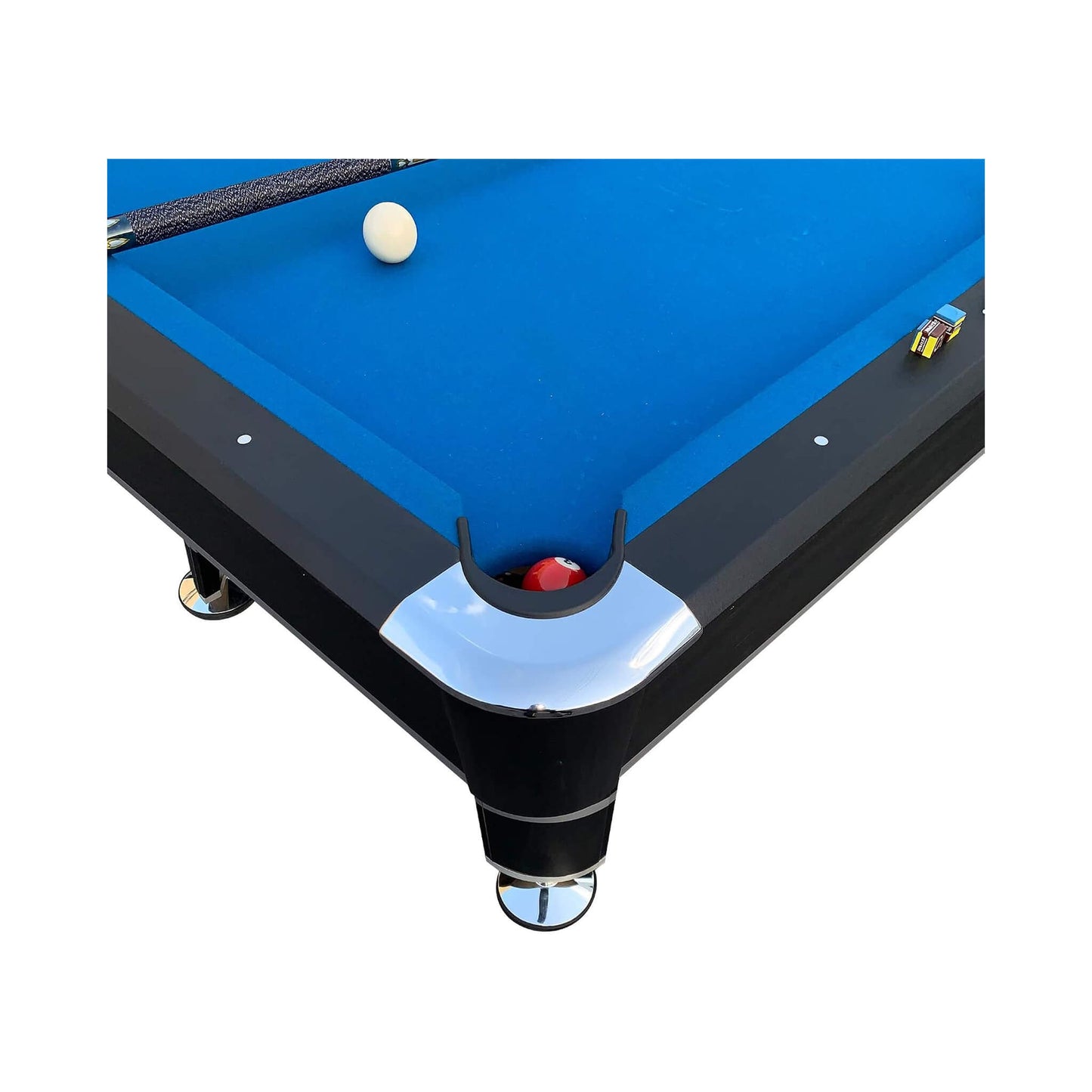 8-Foot Professional Blue Billiard Pool Table With Cues And Balls