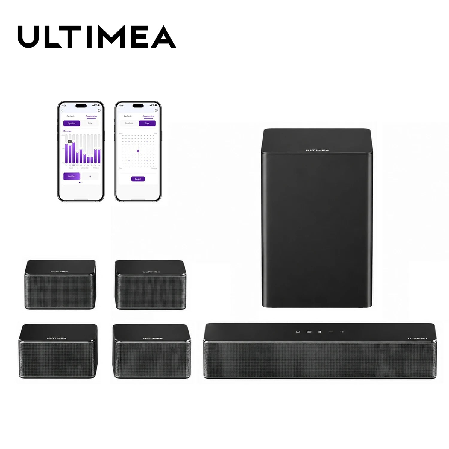 7.1 Surround Soundbar, 3D Virtual Surround Sound System with Subwoofer,2 Rear Speakers, Home Theater TV Speakers,Black