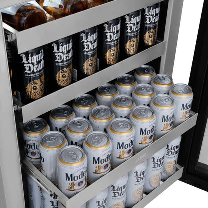 ZLINE 24" Touchstone 151 Can Beverage Fridge DuraSnow® Stainless Steel Glass Door RBSO-SN-24