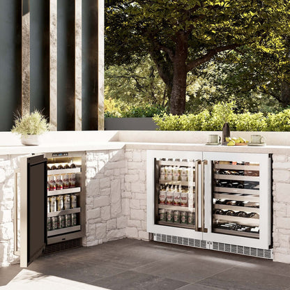 ZLINE 24" Touchstone 151 Can Beverage Fridge White Matte Glass Door RBSO-WM-24