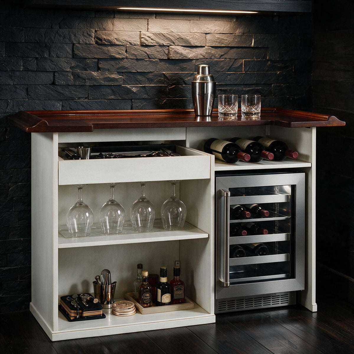 RAM Pub Series 72" Dry Bar Antique White