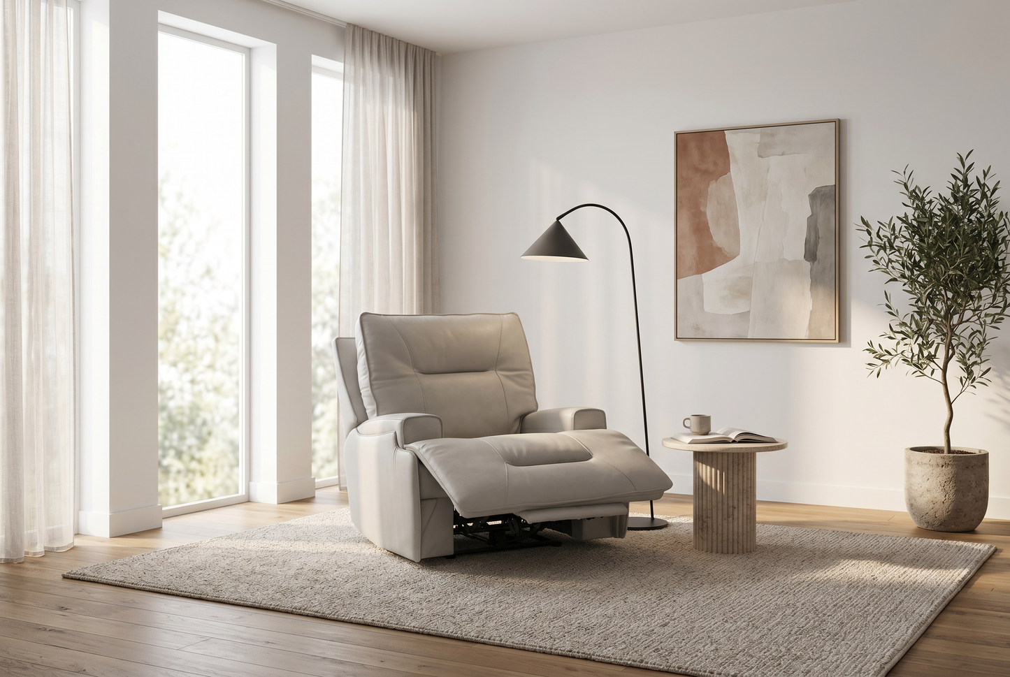 Atlas Fog 3-Piece Power Home Theater Seating