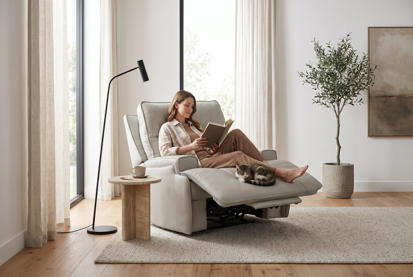 Atlas Fog 3-Piece Power Home Theater Seating