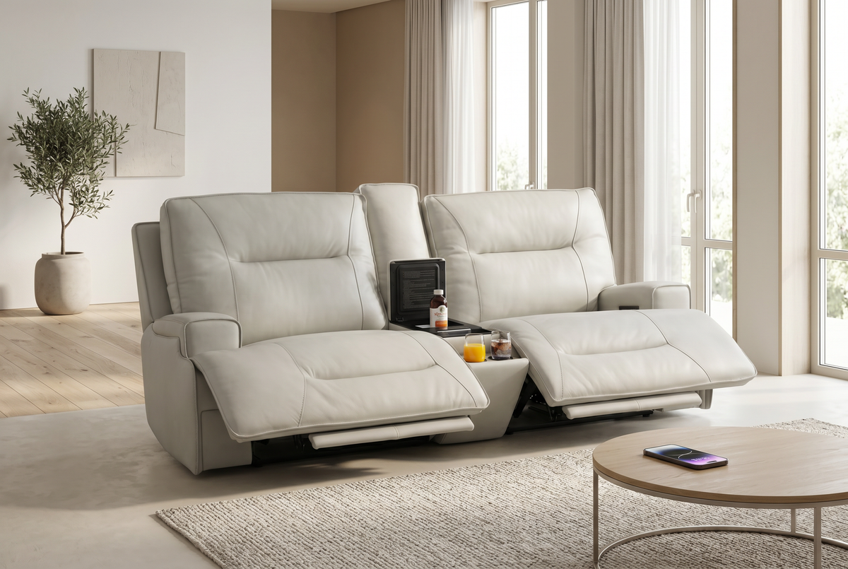 Atlas Fog 3-Piece Power Home Theater Seating
