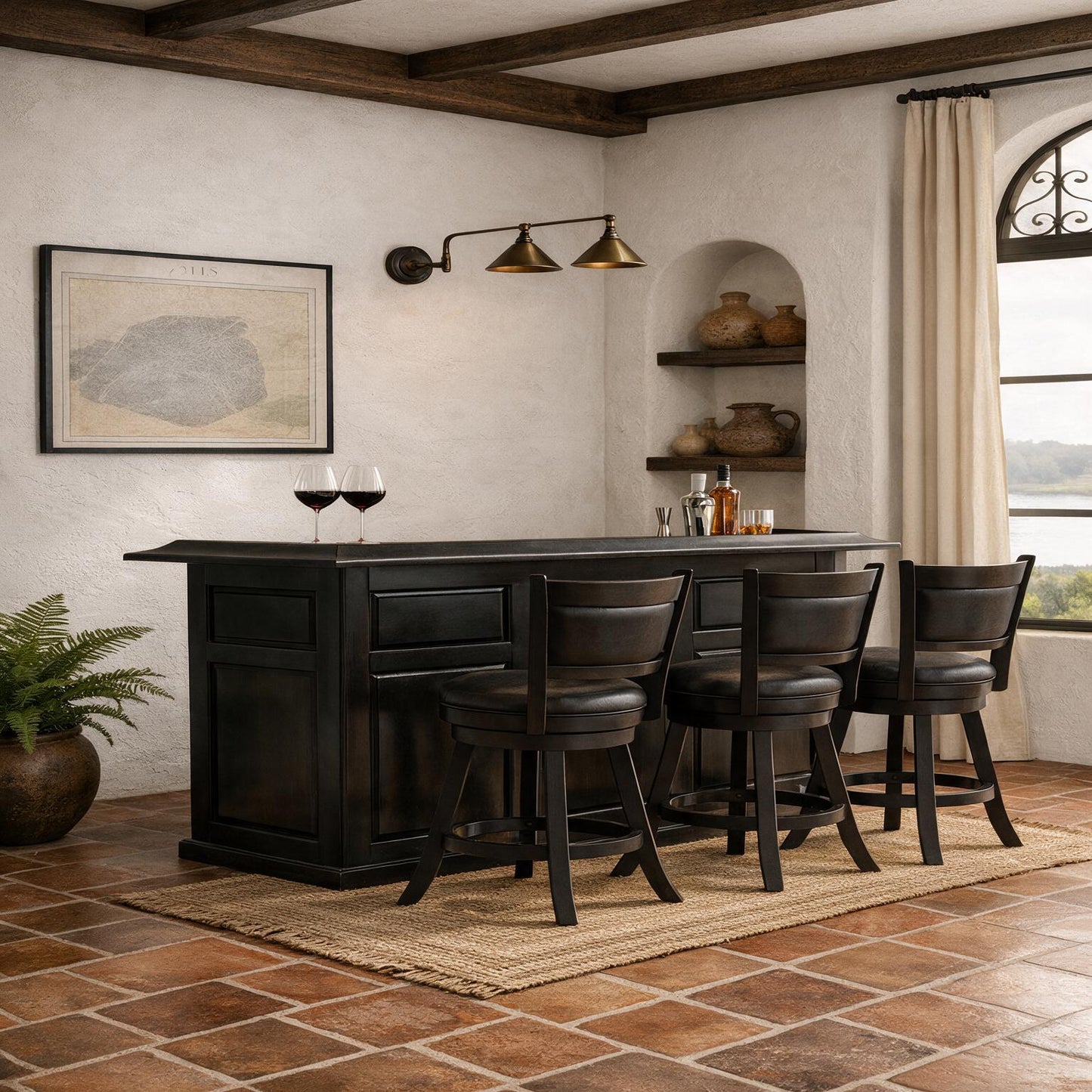 RAM Pub Series 72" Dry Bar Black