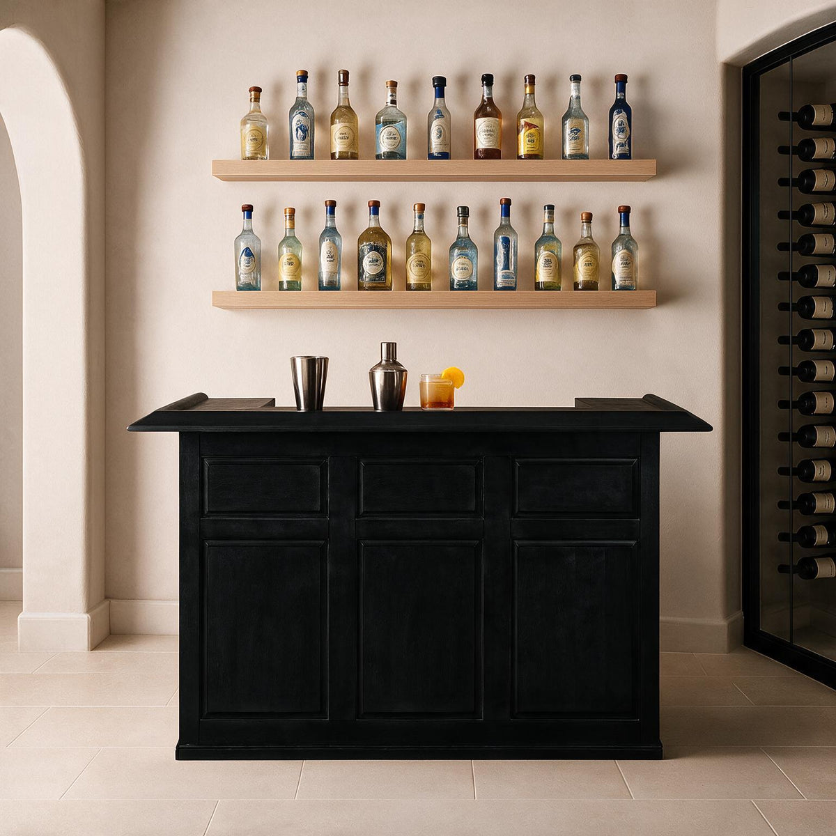 RAM Pub Series 72" Dry Bar Black