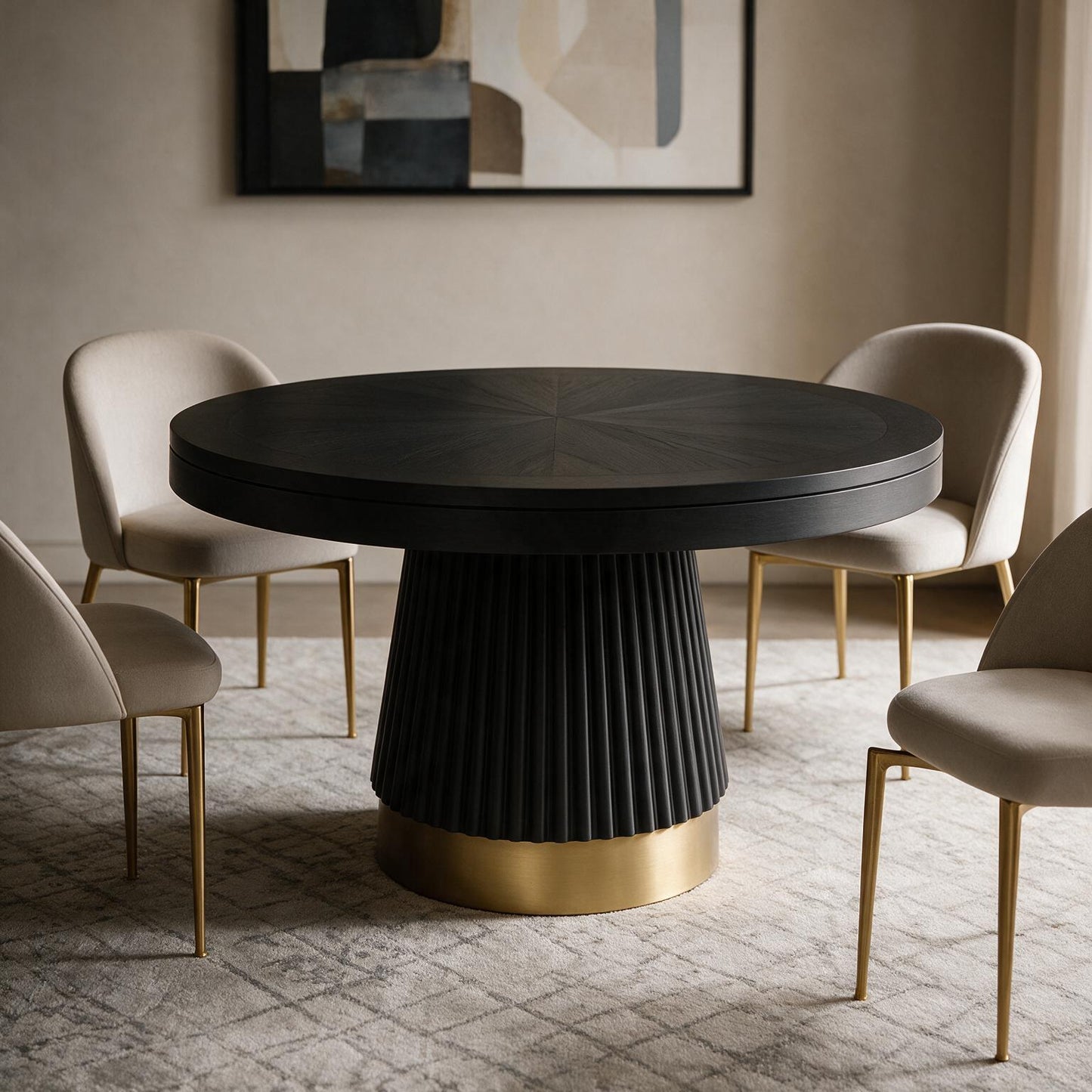 2 in 1 Poker Table  48" Black