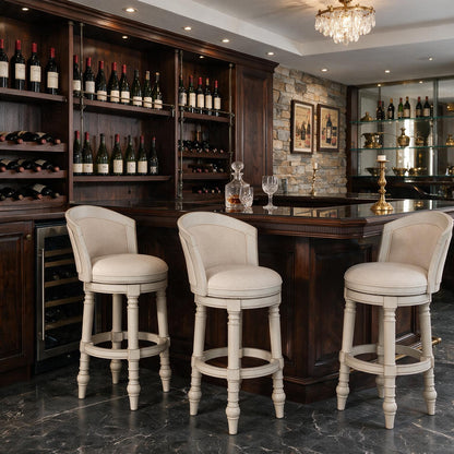 Kitty Hawk Swivel Stool in Uptown Grey & Beige