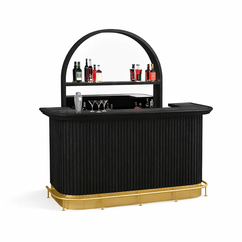 Prohibition Series 84" Cocktail Bar - Black