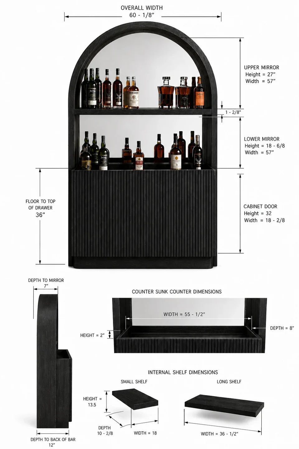 Prohibition Series Back Bar - Black