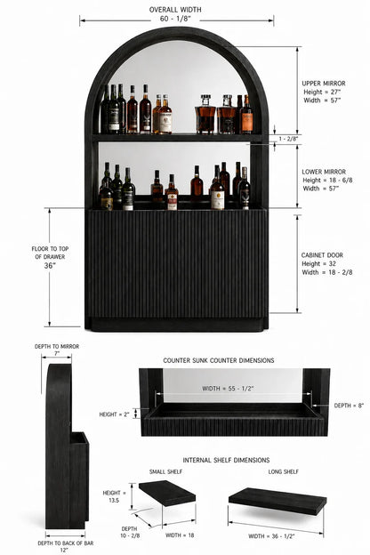 Prohibition Series Back Bar - Black