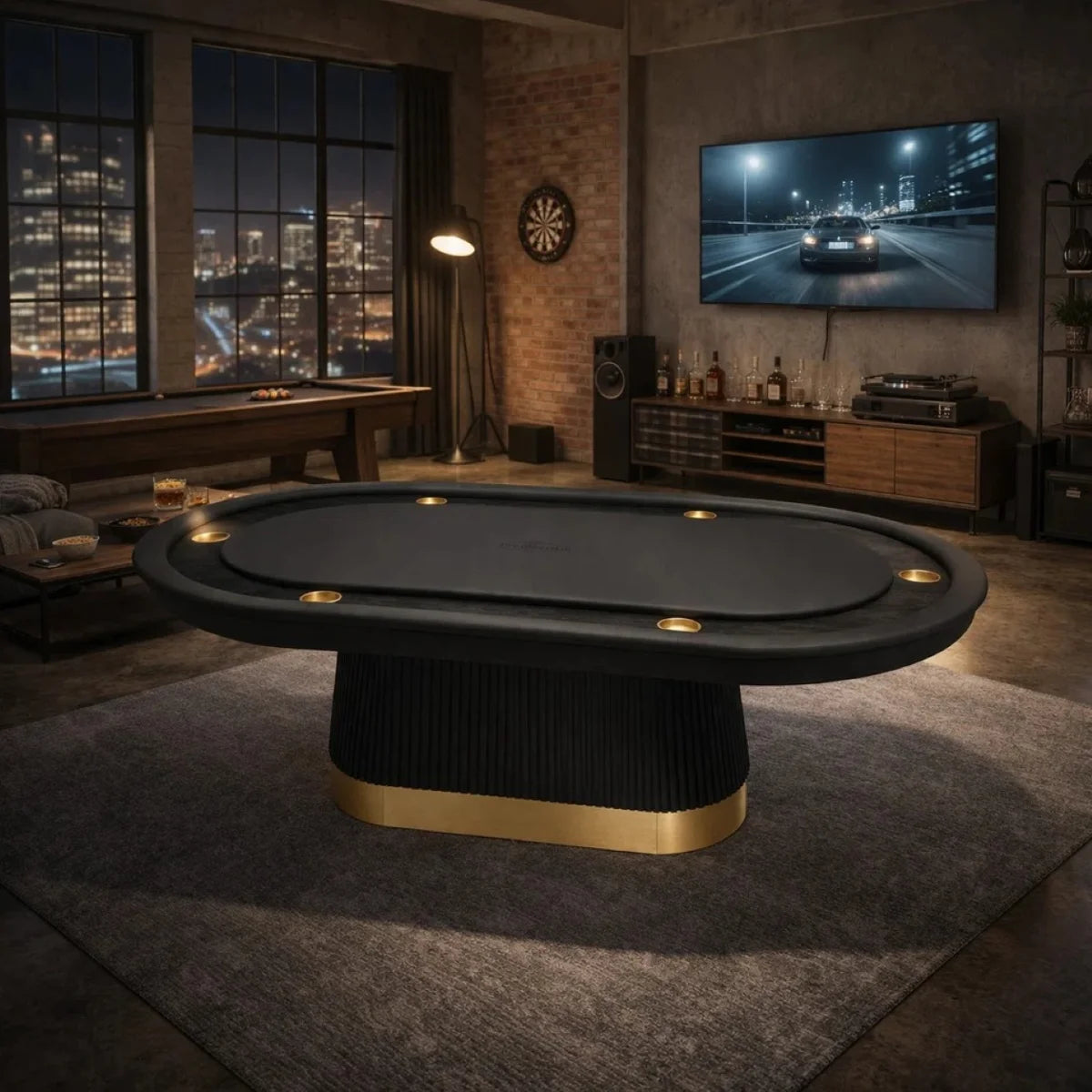 Prohibition Series Texas Hold'em Table Dining Top Black