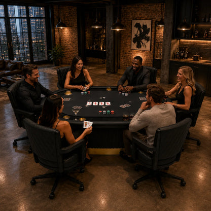 Prohibition Series Texas Hold'em Table Dining Top Black