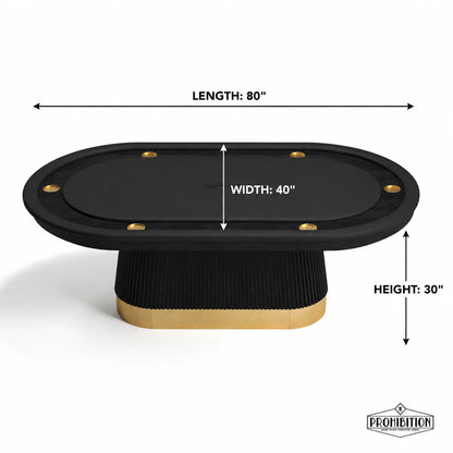 Prohibition Series Texas Hold'em Table Dining Top Black