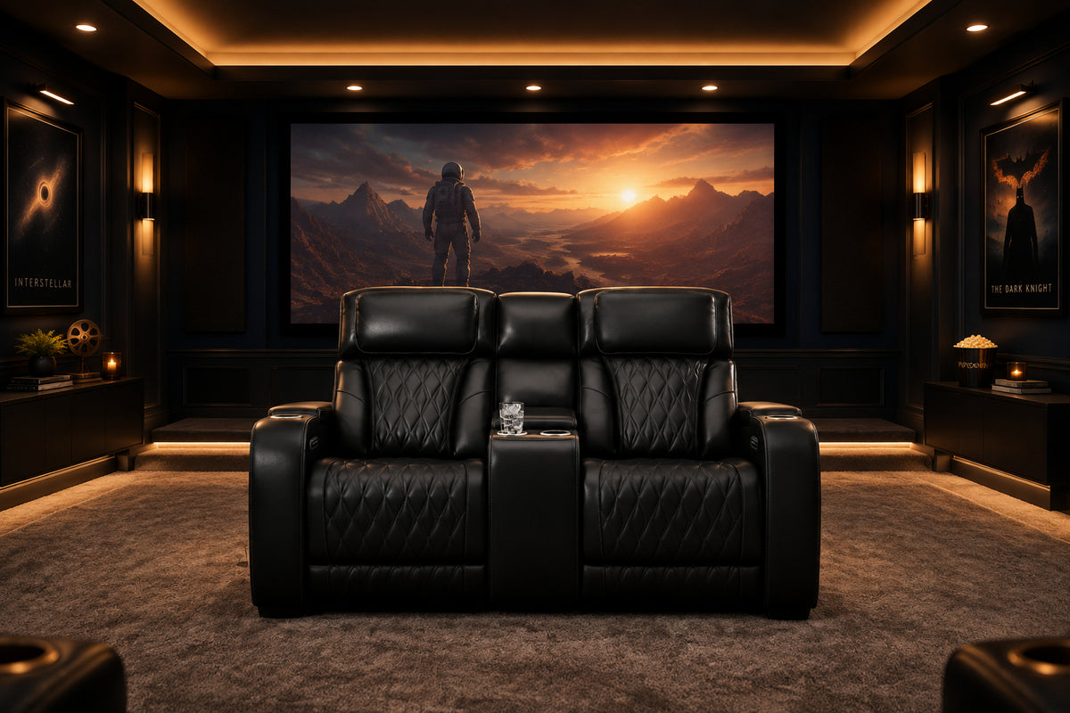 Boyington Black Power Reclining Loveseat with Console