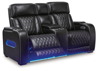 Boyington Black Power Reclining Sofa, Loveseat and Recliner