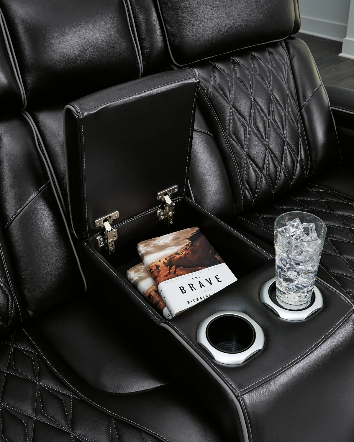Boyington Black Power Reclining Sofa, Loveseat and Recliner