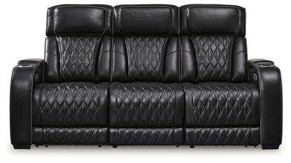 Boyington Black Power Reclining Sofa and Loveseat