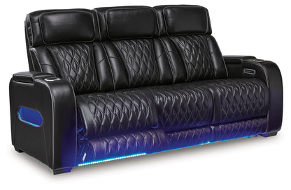 Boyington Black Power Reclining Sofa and Loveseat