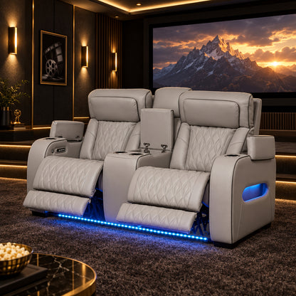 Boyington Gray Power Reclining Loveseat with Console