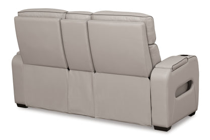 Boyington Gray Power Reclining Loveseat with Console