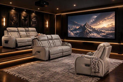Boyington Gray Power Reclining Sofa, Loveseat and Recliner
