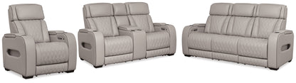Boyington Gray Power Reclining Sofa, Loveseat and Recliner