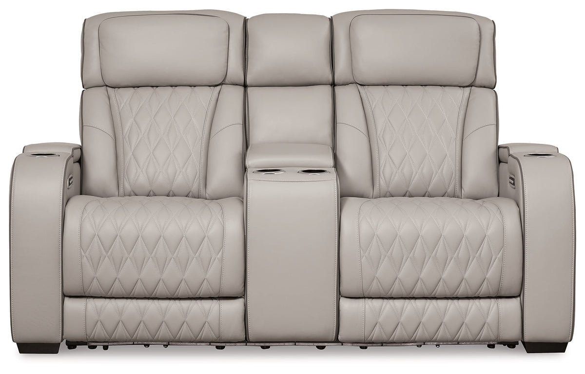 Boyington Gray Power Reclining Sofa, Loveseat and Recliner