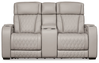 Boyington Gray Power Reclining Sofa, Loveseat and Recliner