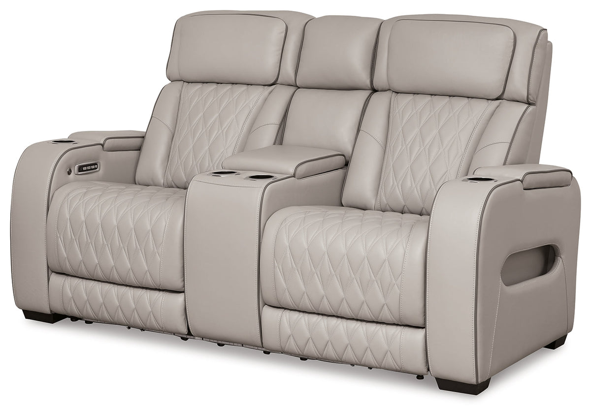 Boyington Gray Power Reclining Sofa, Loveseat and Recliner