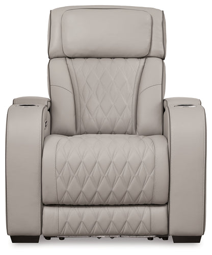 Boyington Gray Power Reclining Sofa, Loveseat and Recliner